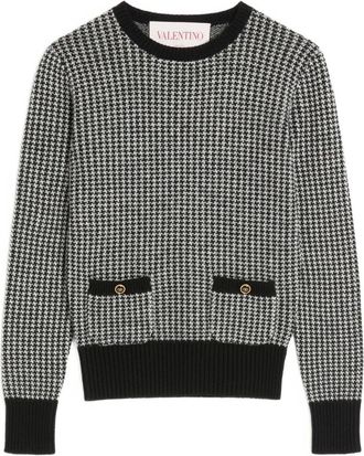 Valentino Garavani Maglione con motivo pied-de-poule - Nero