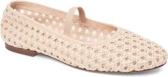 Patricia Green Monaco Raffia Mary Jane Ballet Flat in Natural at Nordstrom, Size 11