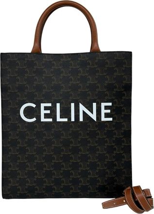 Celine Brown Leather Pvc Handbag Shoulder Bag Tote Bag (Pre-Owned)