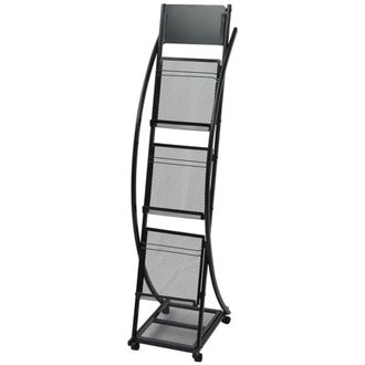 Berkfield Home Magazine Rack 40x32x131 cm Black A4 | Size: 40 x 32 x 131 cm