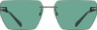 Calvin Klein Mens Ckj733s Sunglasses Square Frame - Sage Green Metal - One Size