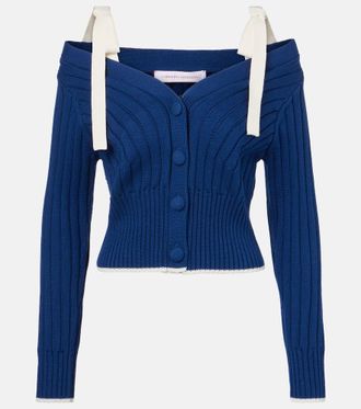 Carolina Herrera Bow-detail cotton and wool cardigan