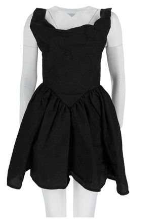 Vivienne Westwood Black Textured Fitted Flared Mini Dress