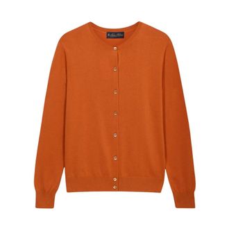 Brooks Brothers Katoenen Cardigan - Dames - Vesten - Oranje - M - Katoen - Truien & Vesten