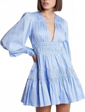 Aje Fallingwater Gathered Mini Dress In Powder Blue