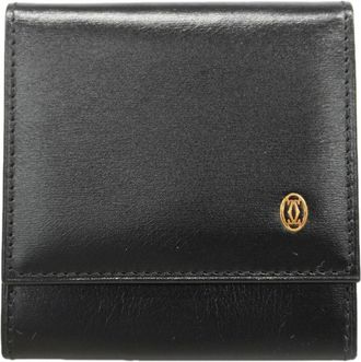 Cartier Black Leather Coin Purse/Coin Case (Pre-Owned)