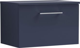 Nuie Nuie - Arno Wall Hung 1-Drawer Vanity Unit with Worktop 600mm Wide - Midnight Blue