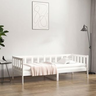 vidaXL Sof&aacute; Cama Sin Colch&oacute;n Madera Maciza De Pino Blanco 80x200 Cm Vidaxl