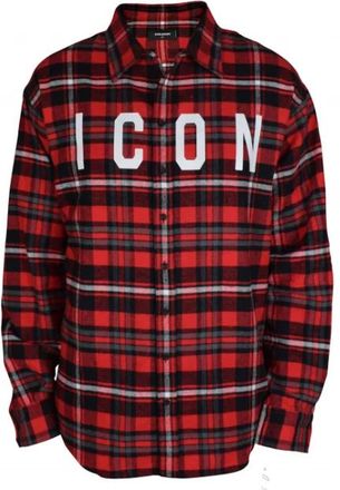 Dsquared2 Geruit Overhemd - Heren - Casual Overhemden - Rood - L - Katoen - Overhemden