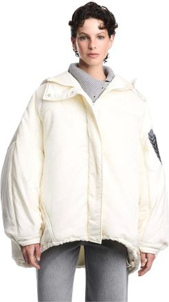 Emporio Armani Premium Shield Hooded Down Jacket - Dames - Jassen - Wit - Maat: S Leer