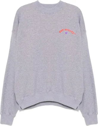 Off-white Felpa con stampa logo - Grigio