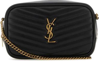 Saint Laurent Black Leather Mini Lou Crossbody Bag