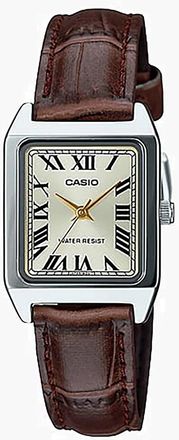 Casio Womens Brown Analog Watch with Gold Dial - LTP-V007L-9BUDF