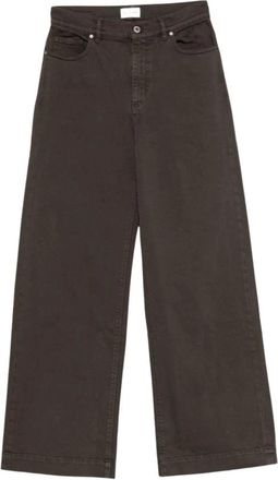 P.A.R.O.S.H. Cuoricini Wide Leg Cropped Jeans - Dames - Wijde Broeken - Bruin - L - Katoen - Broeken