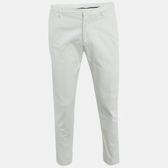 Emporio Armani Grey Cotton Drill Trousers M