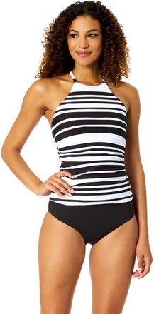 Anne Cole Womens Bardot Stripe High Neck Tankini Top at Nordstrom, Size X-Small