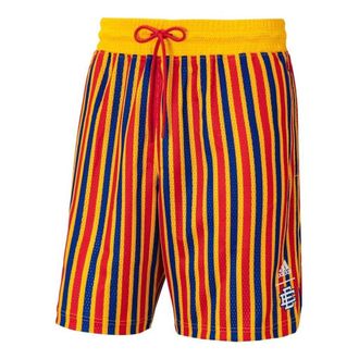 adidas Mens adidas Contrasting Colors Stripe Lacing Basketball Sports Shorts Multicolor HB0737