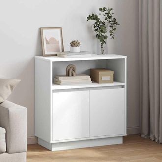 vidaXL Vidaxl Credenza Con Led Bianco 71 X 34.5 X 75 Cm Legno Multistrato
