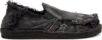 Diesel D-Lukas - Espadrilles in frayed denim - Moccasins and Mules - Man - Black
