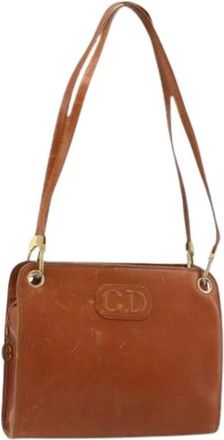 Dior Pre-owned Vintage Schoudertas - Dames - Vintage Schoudertas - Bruin - ONE Size - Leer - Vintage