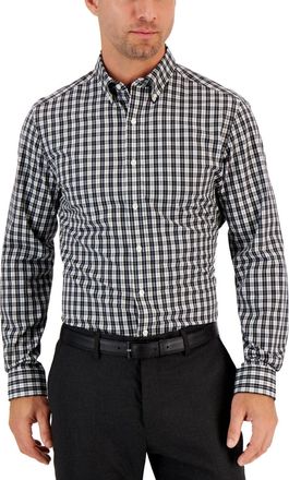 Club Room Mens Moral Slim-Fit Plaid Button-Down Performance Dress Shirt, Created for Macys