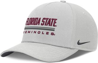 Nike Florida State Sideline Practice Rise Nike Mens Dri-FIT College Adjustable Hat in Grey | NC060BBFTN-RKB