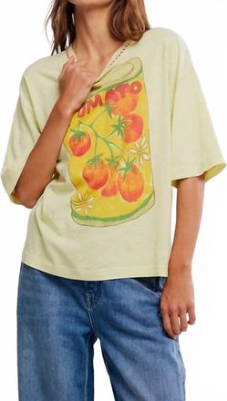 Free People In Spring Cotton Graphic T-Shirt In Lemon Water Combo