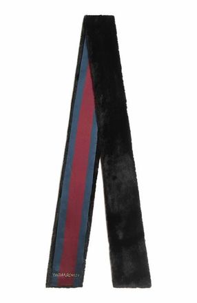 Cynthia Rowley Out East Faux Fur Silk Scarf in Black at Nordstrom