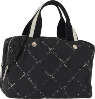 Chanel Pre-owned Handbags, female, Black, Size: ONE SIZE Pre-owned Vintage Nylon Handbag