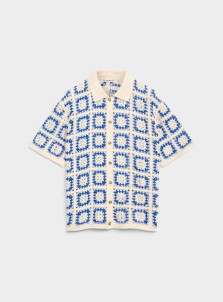 Redefined Rebel Mens Fabian mosaic crochet shirt