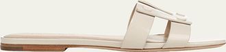 Veronica Beard Via Patent Leather Flat Slide Sandals