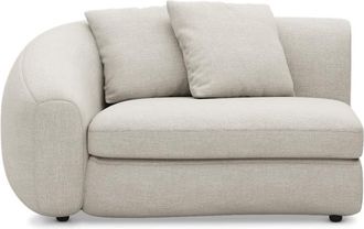 Castlery Fable Left Arm Sofa Customized, Performance Linen Weave, Sand, Spill Resistant, Ultra Deep Seats for Grey, Castlery
