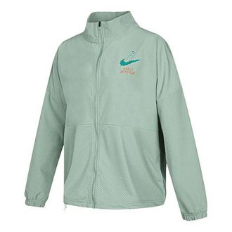 Nike (WMNS) Nike Logo Printing Stand Up Collar Jacket Coat Green DM7914-357