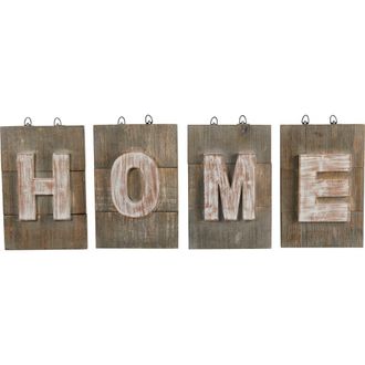 Nearly Natural 40-in Rustic Farmhouse HOME Wall Art Decor in Brown at Nordstrom