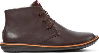 Camper Beetle leren veterlaarzen - Bruin