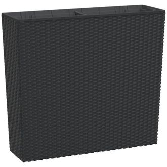 vidaXL Vidaxl Macetero Con Interior Extra&iacute;ble Pp Rat&aacute;n Gris Antracita 12/44 L