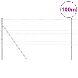 Berkfield Home Modern Field Fence 1x100 m Galvanised Steel in Silver