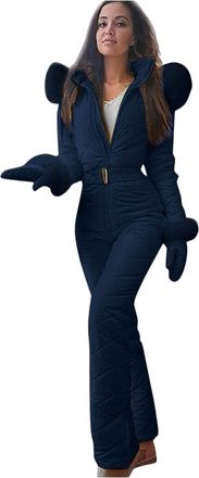 Generic Ski Suits Jacket for Women Uk Snow Suit Long Ski Suit with Hood for Women Long Snowsuit with Hood Waterproof Windproof Winter Warm Snowsuit Outdoor Sp