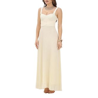 Patrizia Pepe Patrizia Pepe, Maxi Dresses, female, Beige, Size: M Long Draped Stretch Crepe Dress