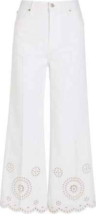 Frame Denim The Eyelet Flare Embroidered Flared-leg Jeans - White - 27 (W27 / UK8-10 / S)