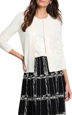 Nic+Zoe Sequin Trim Cardigan in Classic Cream at Nordstrom Rack, Size Small