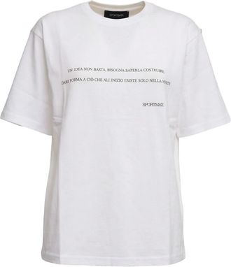 Sportmax T-shirt met ronde hals - Dames - T-shirts - Wit - XS - Tops