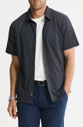 J.A.C.H.S. Performance Tech Button-Up Shirt in Black Geo at Nordstrom Rack, Size Xx-Large