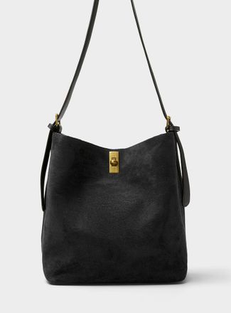 Simons Womens Belt-strap faux-suede bag