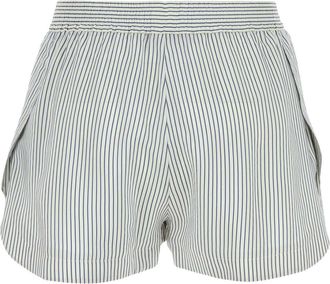 Stella McCartney Womens Embroidered Silk Shorts White-Steel Exterior White/steel