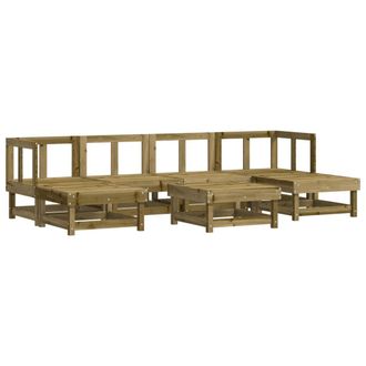 vidaXL Juego De Muebles De Jard&iacute;n 7 Pzas Madera De Pino Impregnada Vidaxl