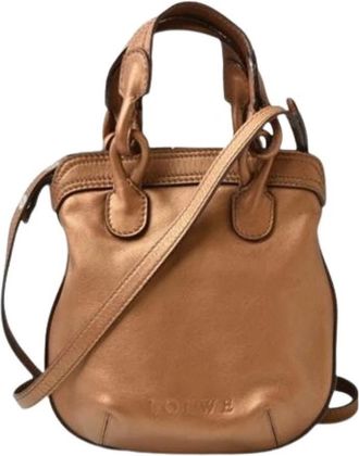 Loewe Pre-owned Mini Shoulder Bag - Dames - Vintage Mini Tas - Bruin - ONE Size - Leer - Vintage