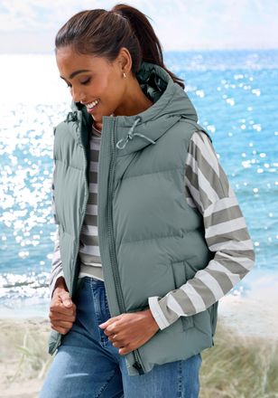 Elbsand Steppweste ELBSAND, Damen, Gr. L/40, gr&uuml;n (graugr&uuml;n), Obermaterial: 100% Polyester. Futter: 100% Polyester. F&uuml;llung: 100% Polyester, Westen Steppweste