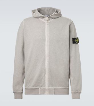 Stone Island Cotton jersey zip-up hoodie
