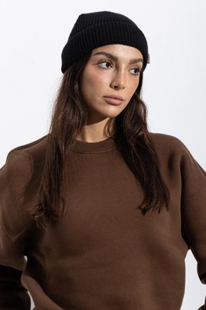 Ami Wool Beanie With Sewn Logo, Unisex, Black